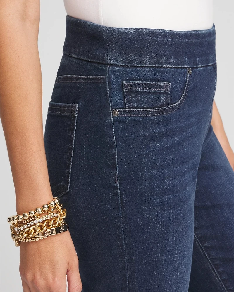 Denim Slim Pull-On Boot-Cut Jeggings