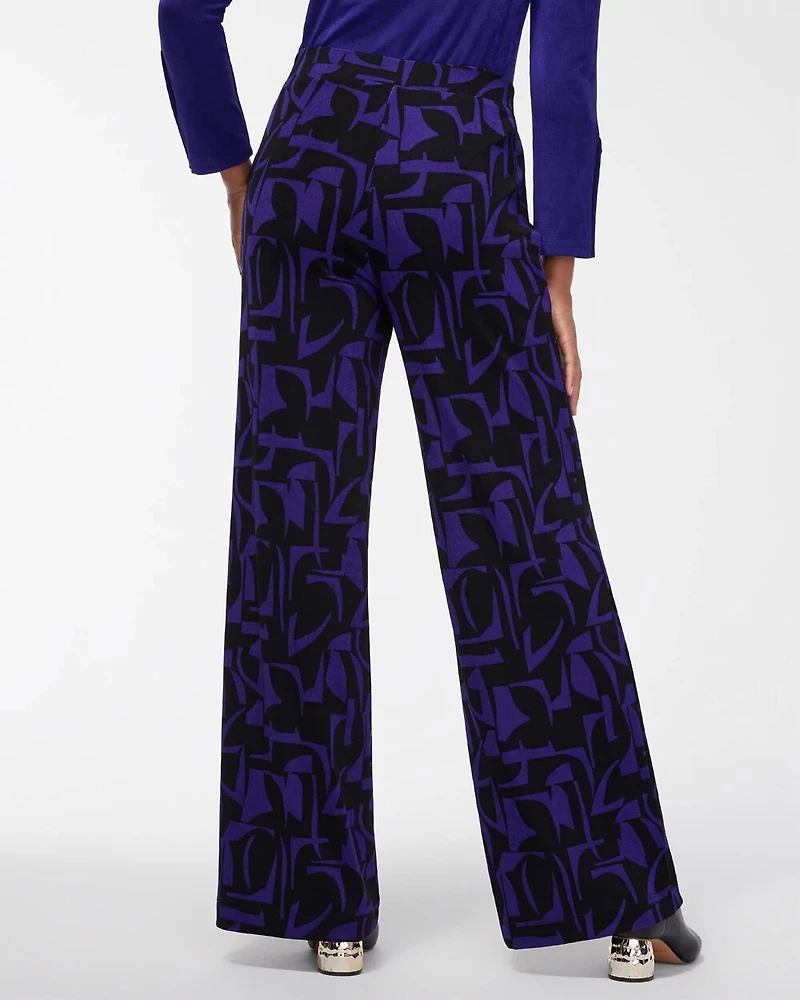Travelers Abstract Print Wide Leg Pants