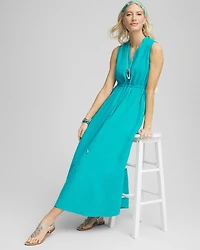 Petite Sleeveless Gauze Maxi Dress