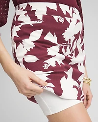 Brigitte™ Slub Floral Pull-On Skort