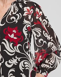 Crinkle Chiffon Floral Blouse