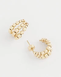Gold Beaded Mini Hoop Earrings