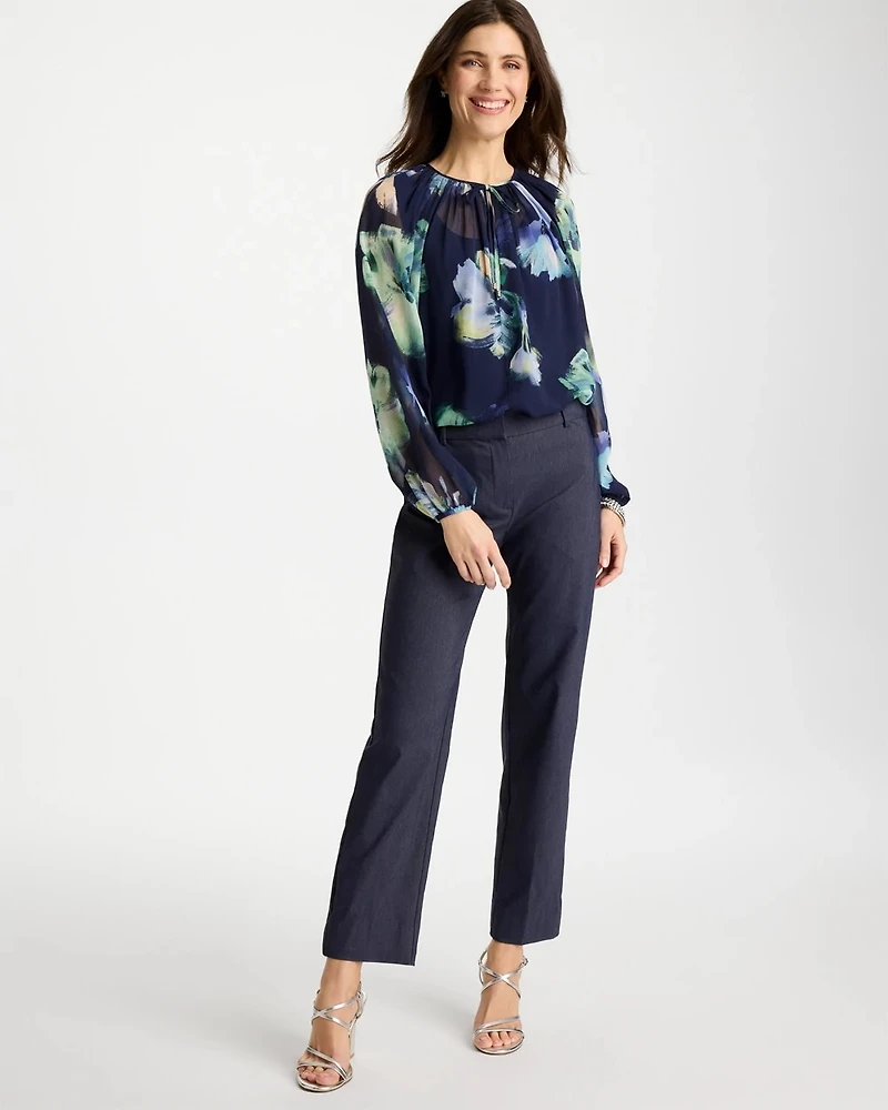 Emme Fly Front Straight Ankle Pants