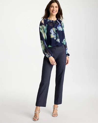 Emme Fly Front Straight Ankle Pants