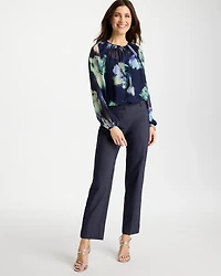 Emme Fly Front Straight Ankle Pants