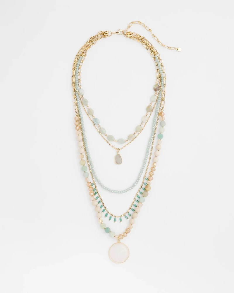 Convertible Multi-Strand Semi-Precious Stone Necklace