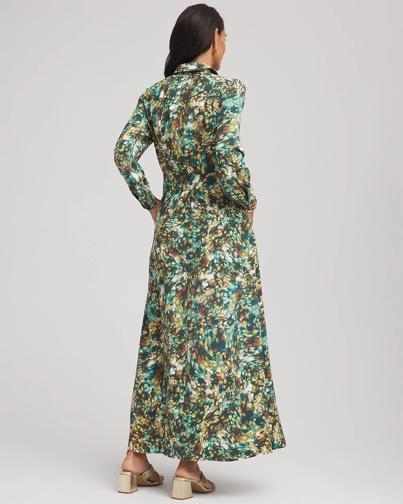 Printed Long-Sleeved Shirtdress