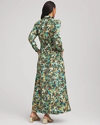 Printed Long-Sleeved Shirtdress