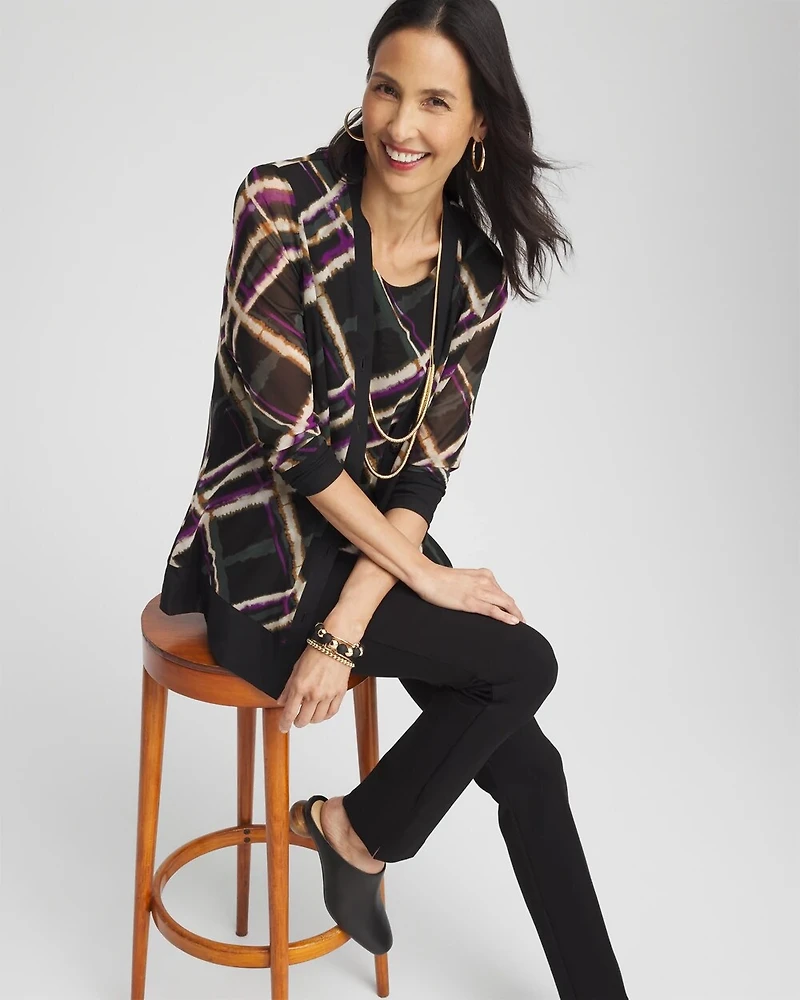 Plaid Mesh Cardigan