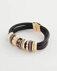 Black & Goldtone Charm Bracelet