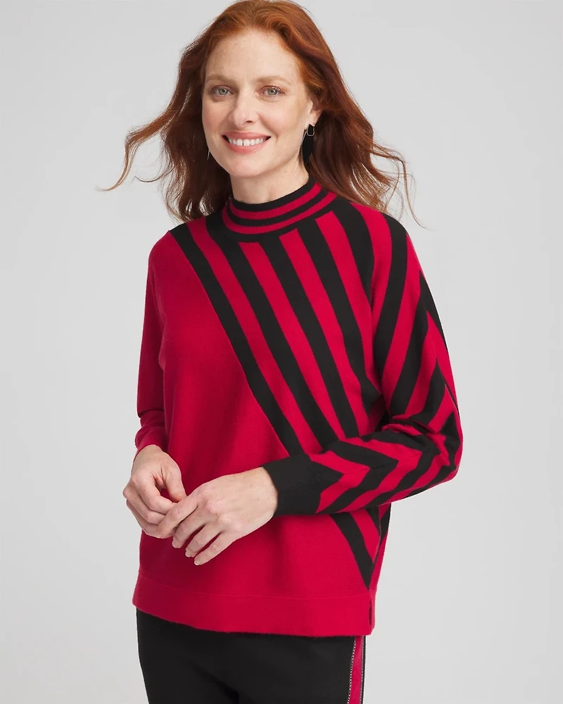 Zenergy® Luxe Cashmere Blend Striped Sweater