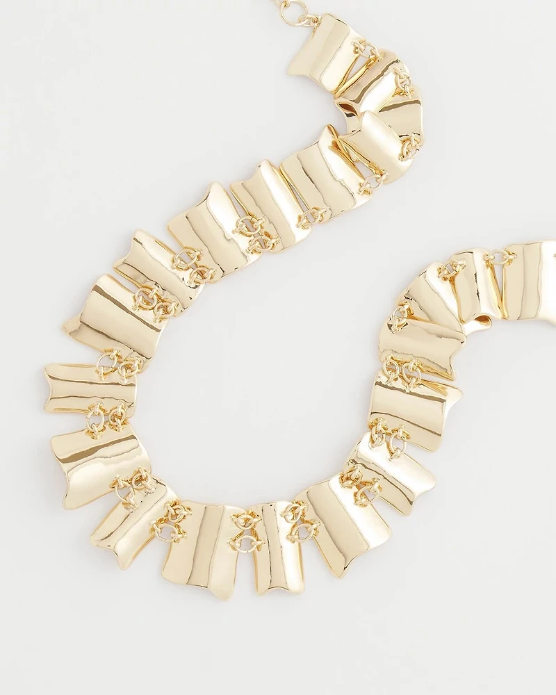 Gold Wave Collar Necklace