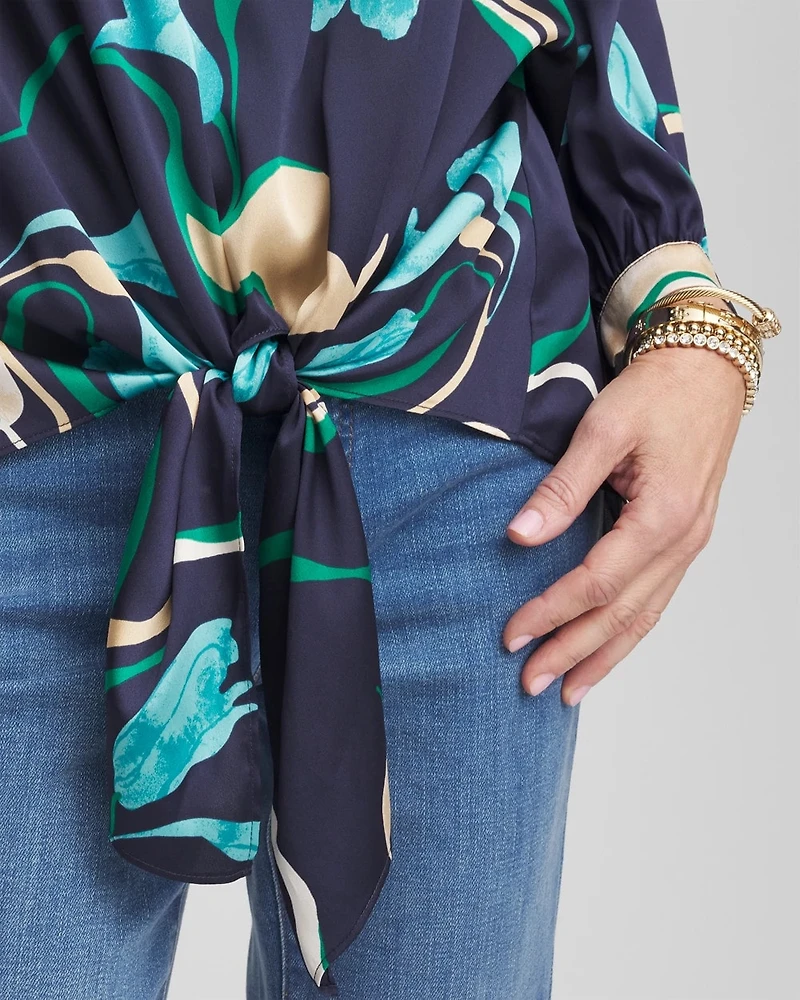 Wildflower Tie-Front Batwing Blouse