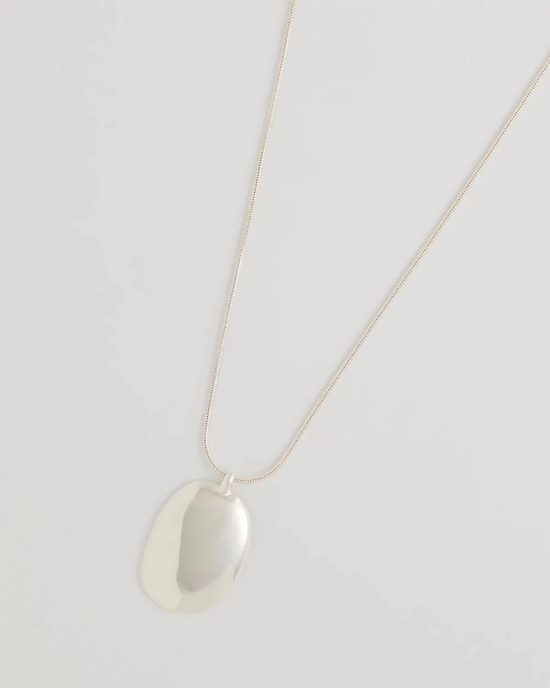 Adjustable Silvertone Pendant Necklace