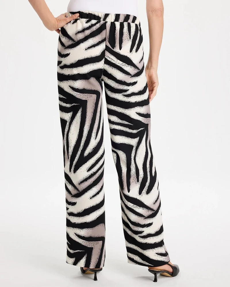 Zebra Animal Print Crepe Pants