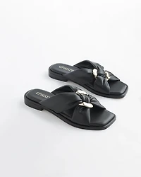 Black Leather Sandals
