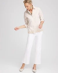 No Stain Pull-On Straight Cropped Jeans