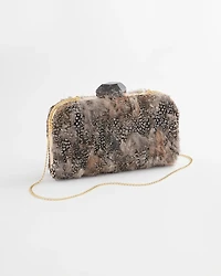 Hand-Made Feather Clutch Shoulder Bag