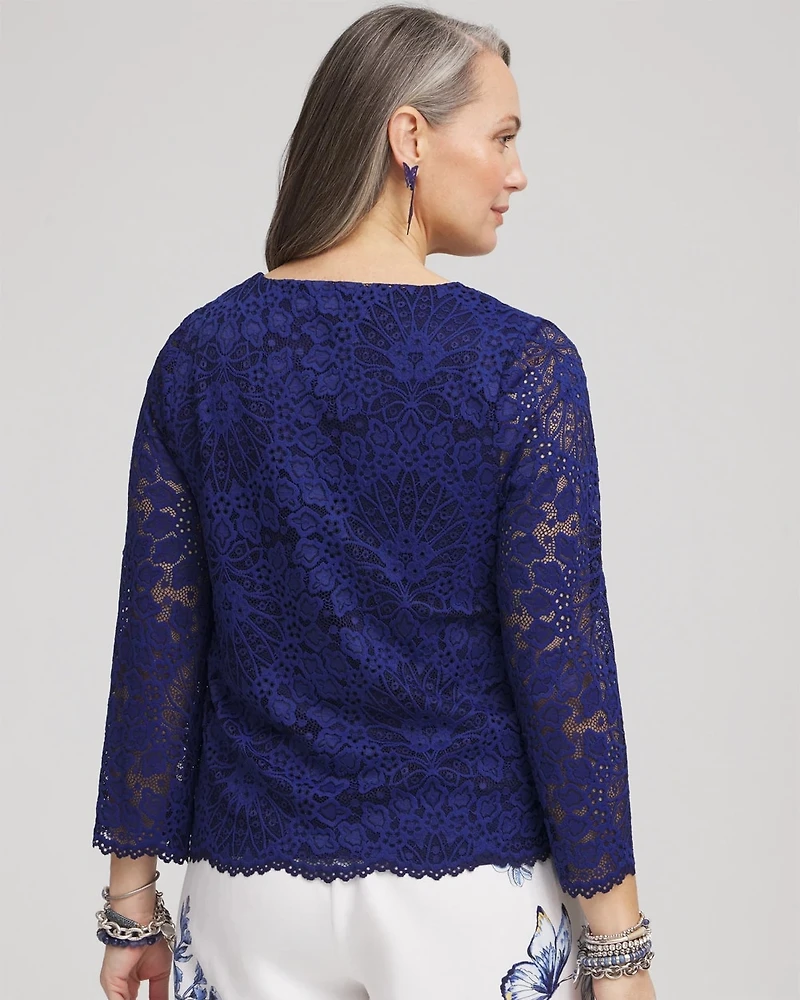 Scalloped Hem Lace Top