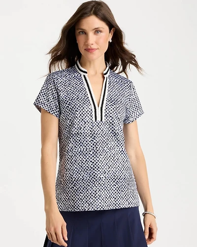 Zenergy® UPF Crochet Trim Polo