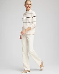 Sequined Stripe Pullover Sweater