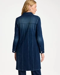 Knit Denim Elongated Topper