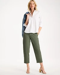 Relaxed Boyfriend Chino Crop Pants