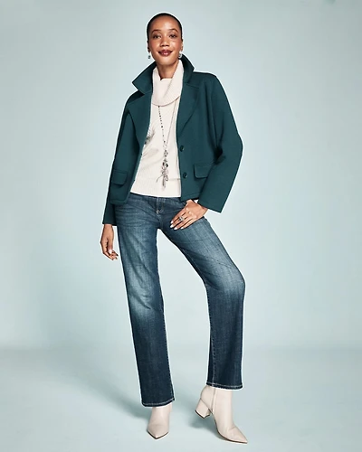 Girlfriend Straight Ankle Jeans