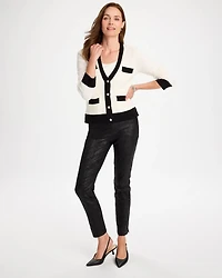 Tweed Braided V-Neck Cardigan