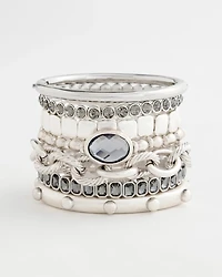 Black Stone Stretch Bracelet