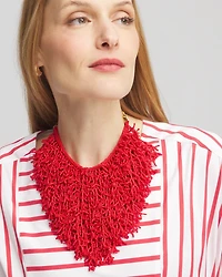 Chico's Originals Coral Seed Bead Necklace