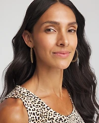 No Droop® Golden Beaded Hoop Earrings