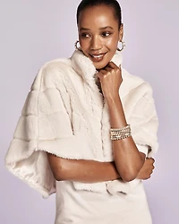 Faux Fur Funnelneck Capelet