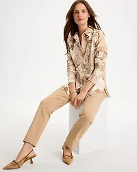 No Iron™ Stretch Neutral Luxe Printed Shirt