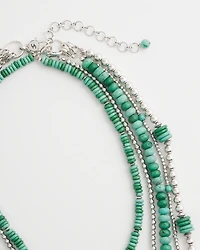 Chico's Originals Long Turquoise Stone Convertible Necklace