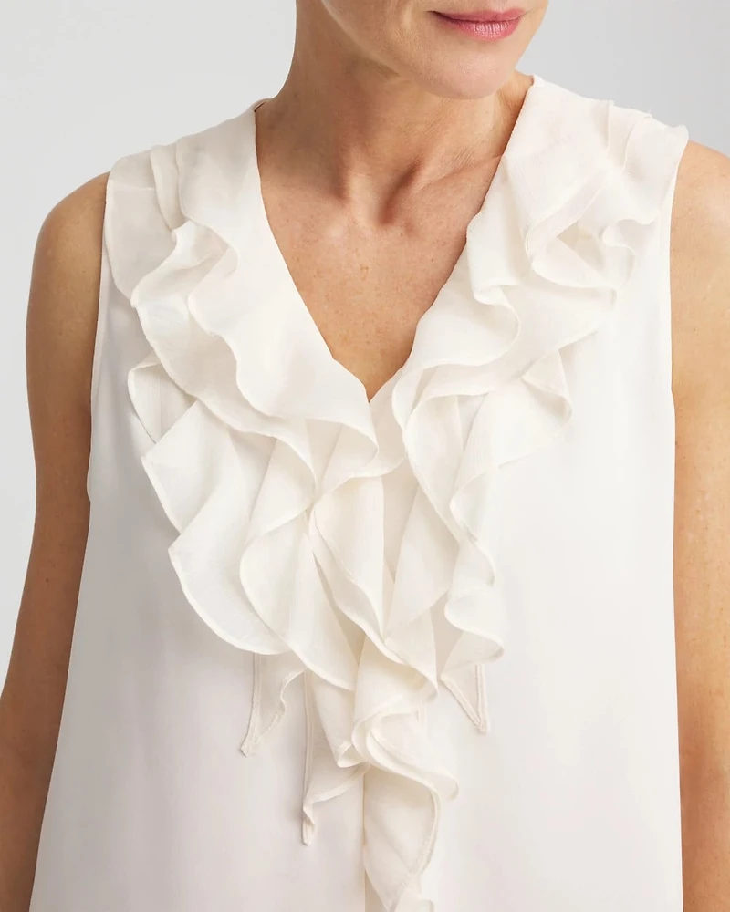 Satin Ruffle Tank