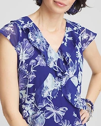 Fit and Flare Chiffon Ruffle Dress