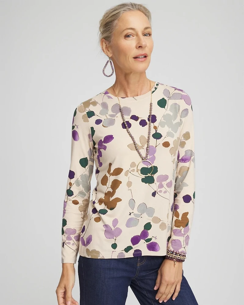 Touch of Cool™ Sprig Dot Long Sleeve Layering Tee
