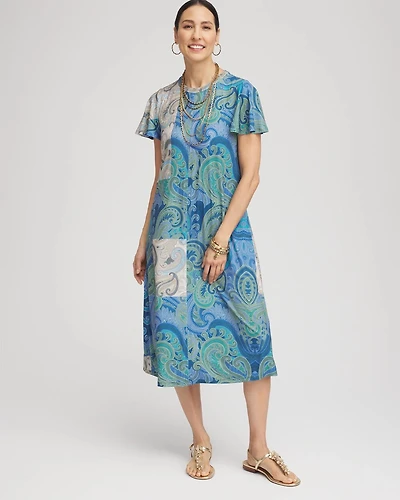 Trapunto Midi Jersey-Knit Dress