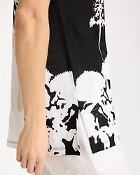 Linen Floral Seamed Tunic