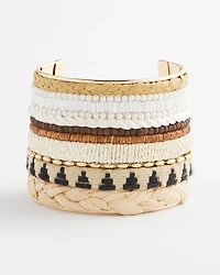 Mixed Media Textured Cuff Bracelet