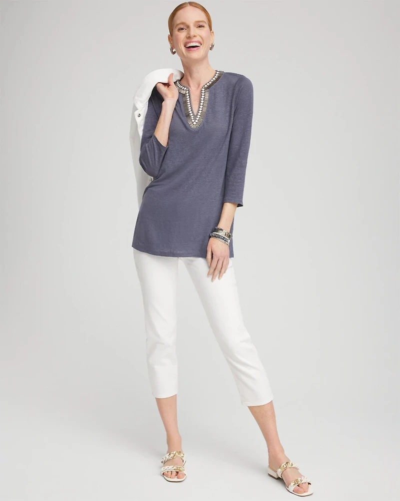 Linen Embellished Tunic