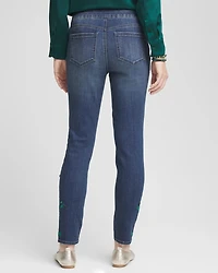 Petite Emerald Jewel Pull-On Ankle Jeggings