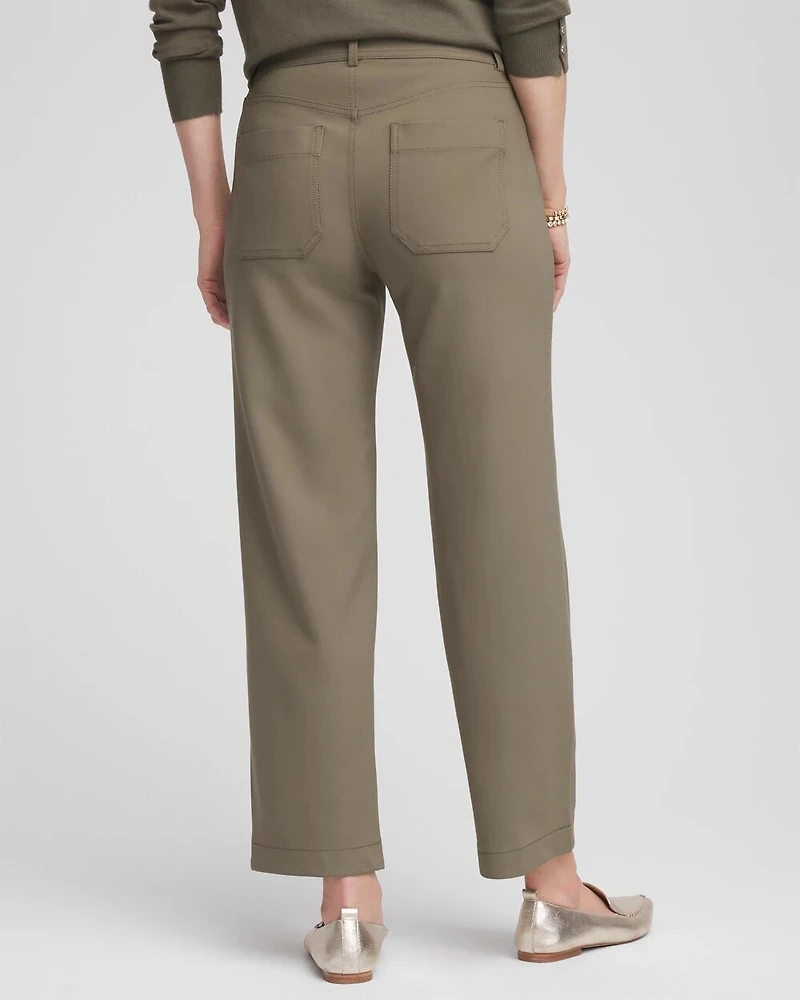 Petite Bi-Stretch Straight Ankle Pants