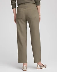 Petite Bi-Stretch Straight Ankle Pants