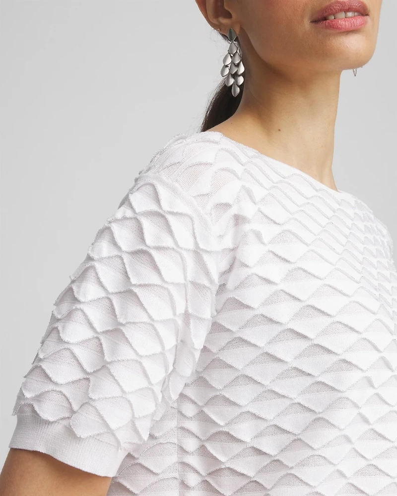 Metallic Bateau Neck Pullover Sweater
