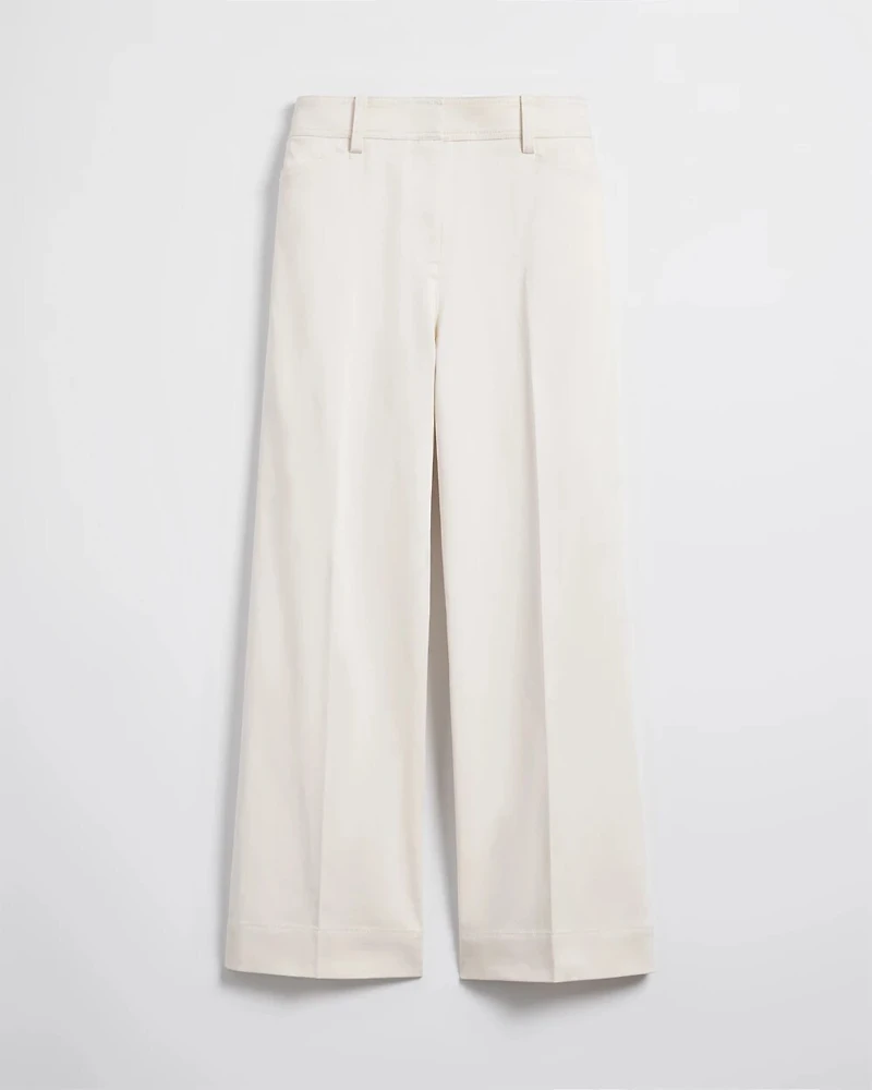 Cotton Sateen Cropped Pants