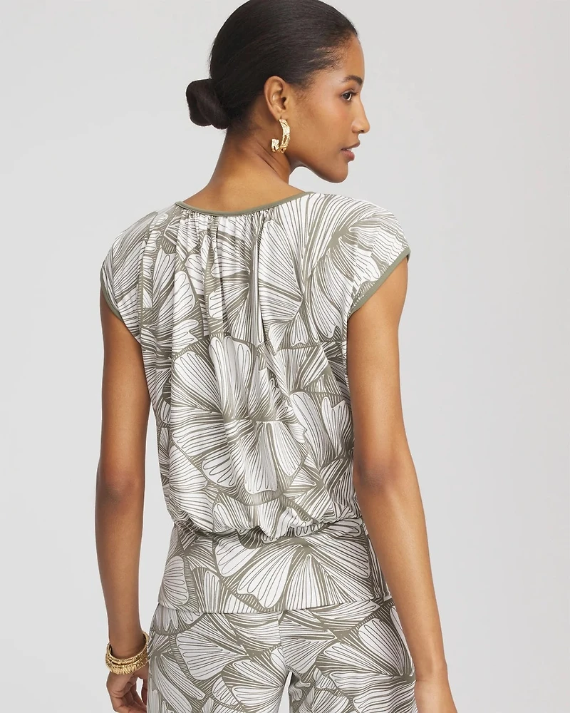 Travelers™ Abstract Leaf Print Knit Top