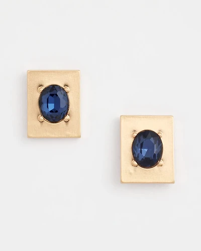 Blue & Gold Stud Earrings