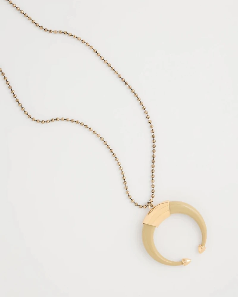 Long Horn Pendant Necklace